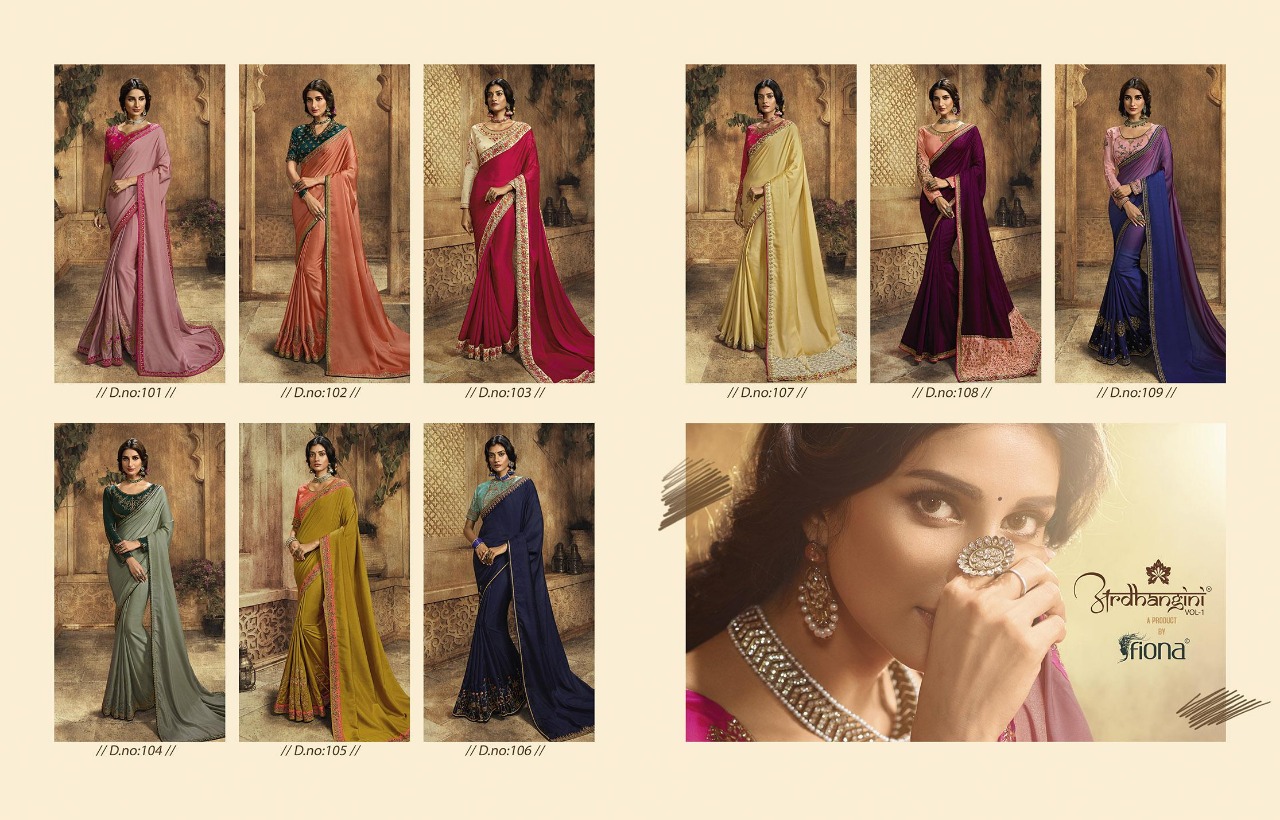 Fiona Ardhangini Vol 1 Designer Embroidered Silk Party Wear Sarees ...
