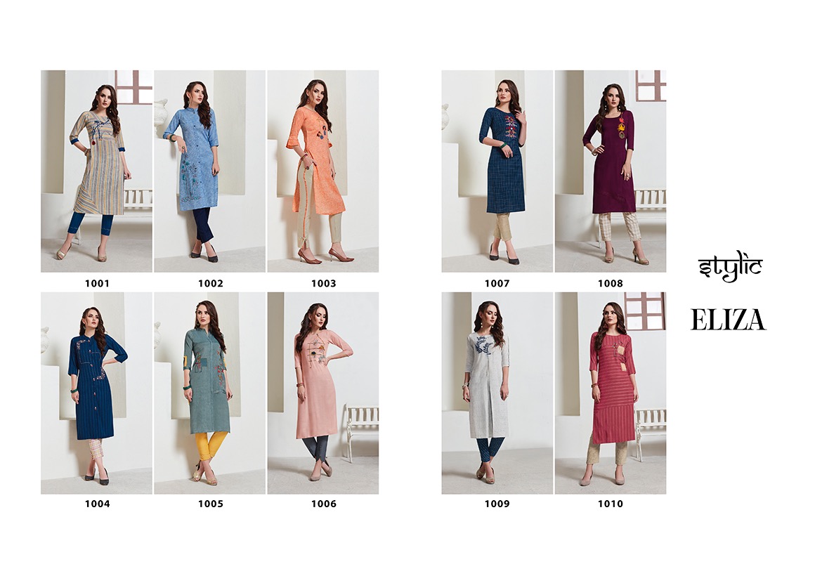 Stylic Eliza Linen With Handwork Readymade Straight Kurtis With Pants ...