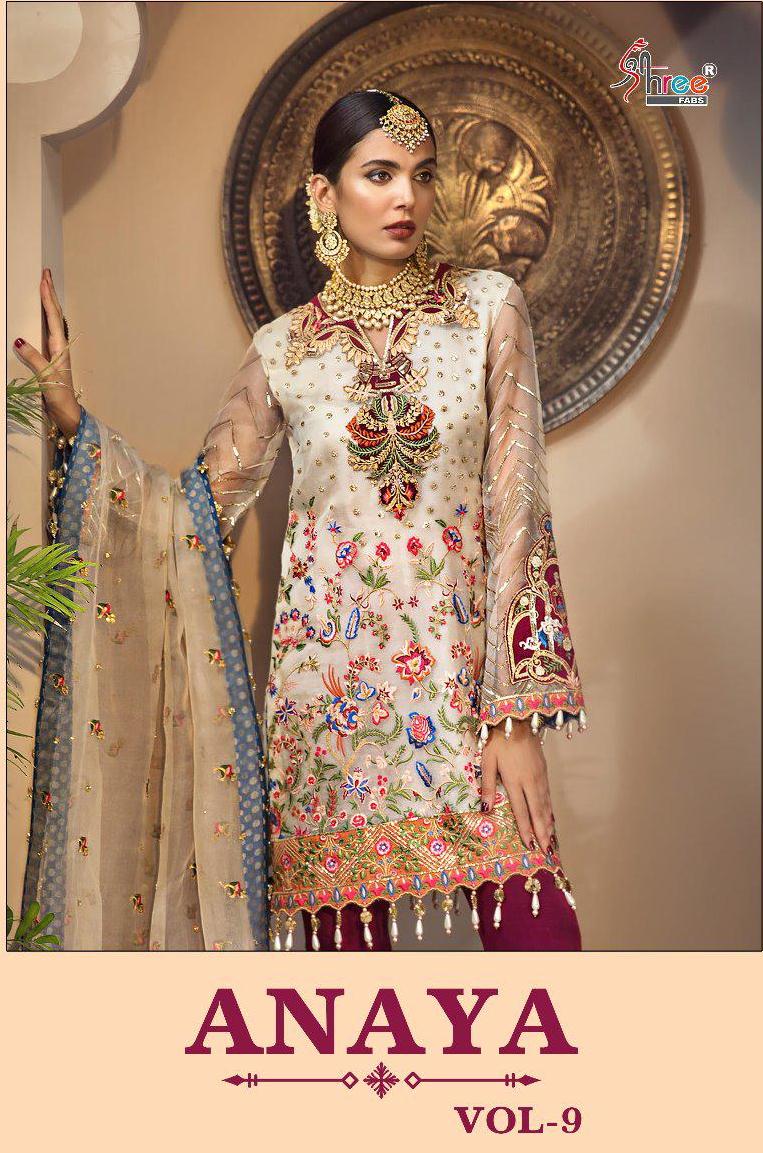 Shree Fabs Anaya Vol 9 Heavy Embroidered Georgette And Net Pakistani ...