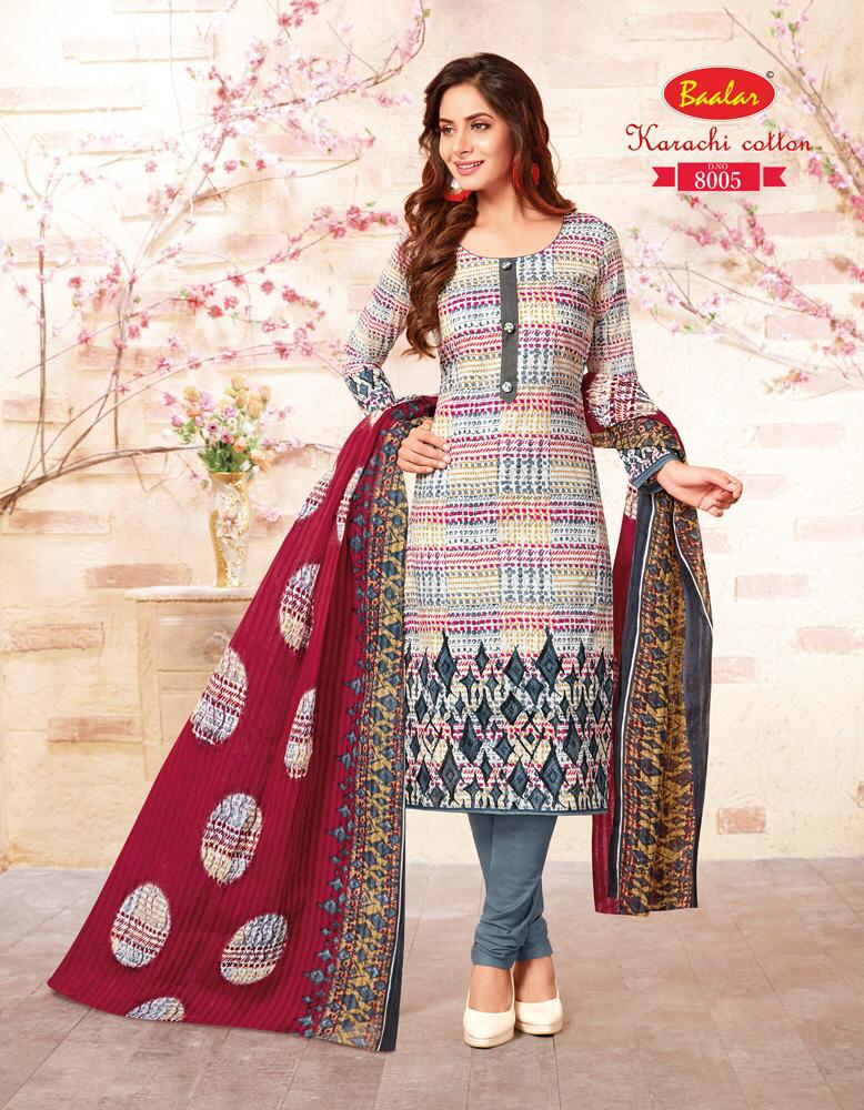 Baalar Karachi Cotton Vol 8 Printed Lawn Cotton Dress Material At ...