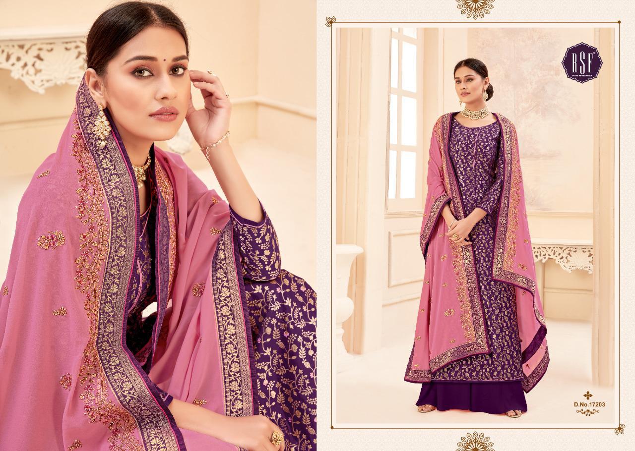 Rsf Swag Vol 3 Pure Silk Jacquard With Embroidery Handwork Dress ...