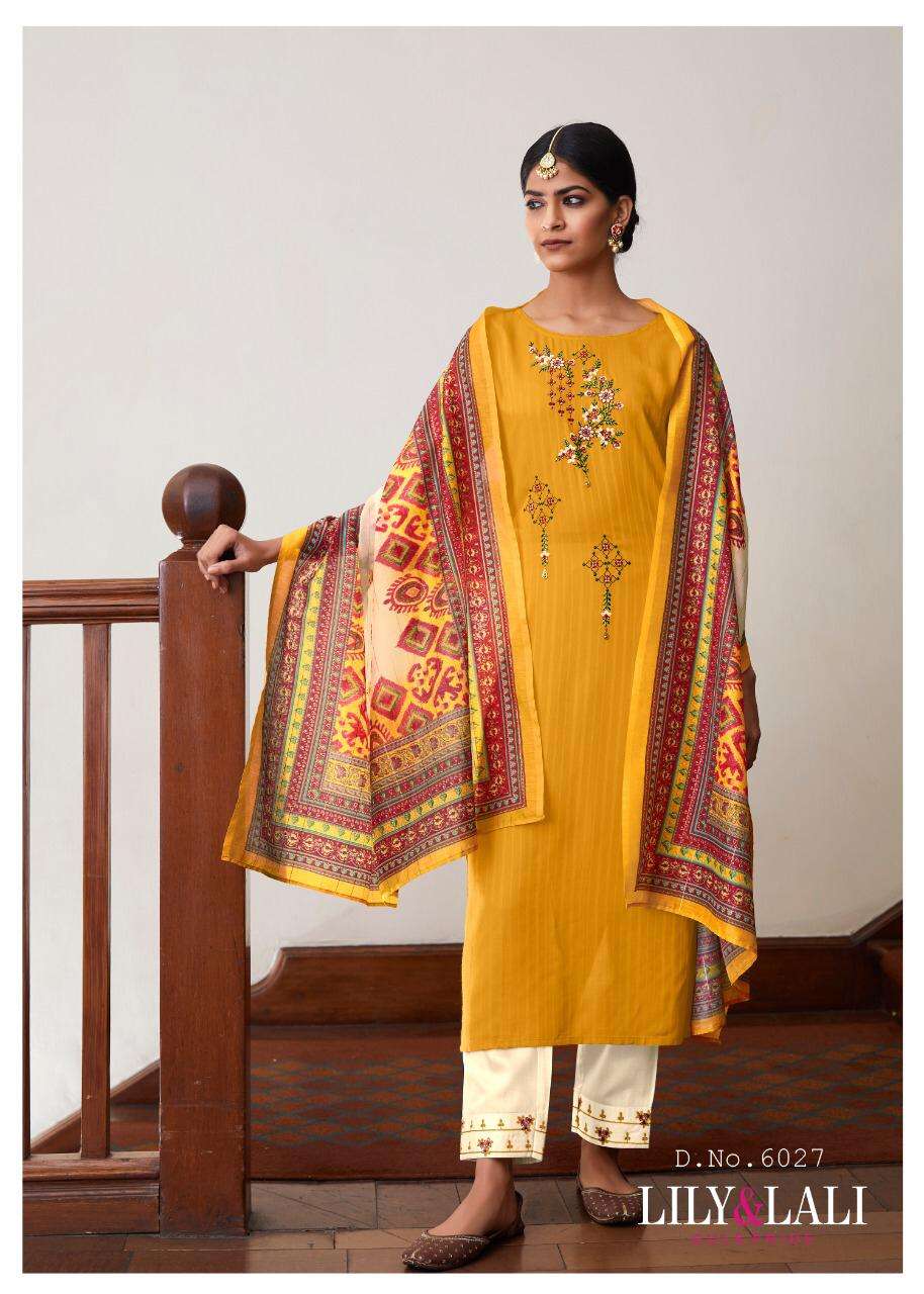 Lily And Lali Mahima Fancy Viscose With Embroidery Work Readymade ...