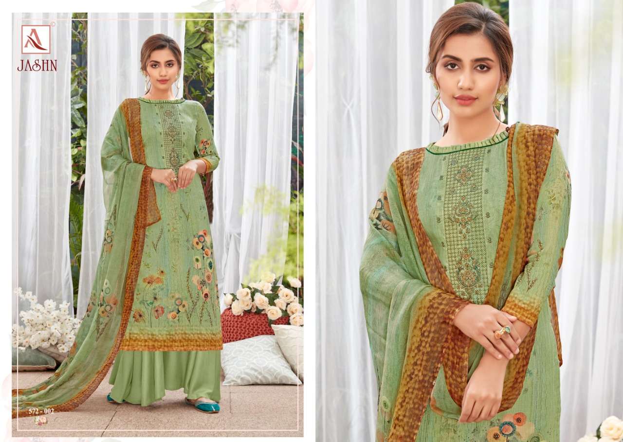ALOK SUITS JASHN PURE JAM DIGITAL PRINT WITH THREAD WORK EMBROIDERY ...