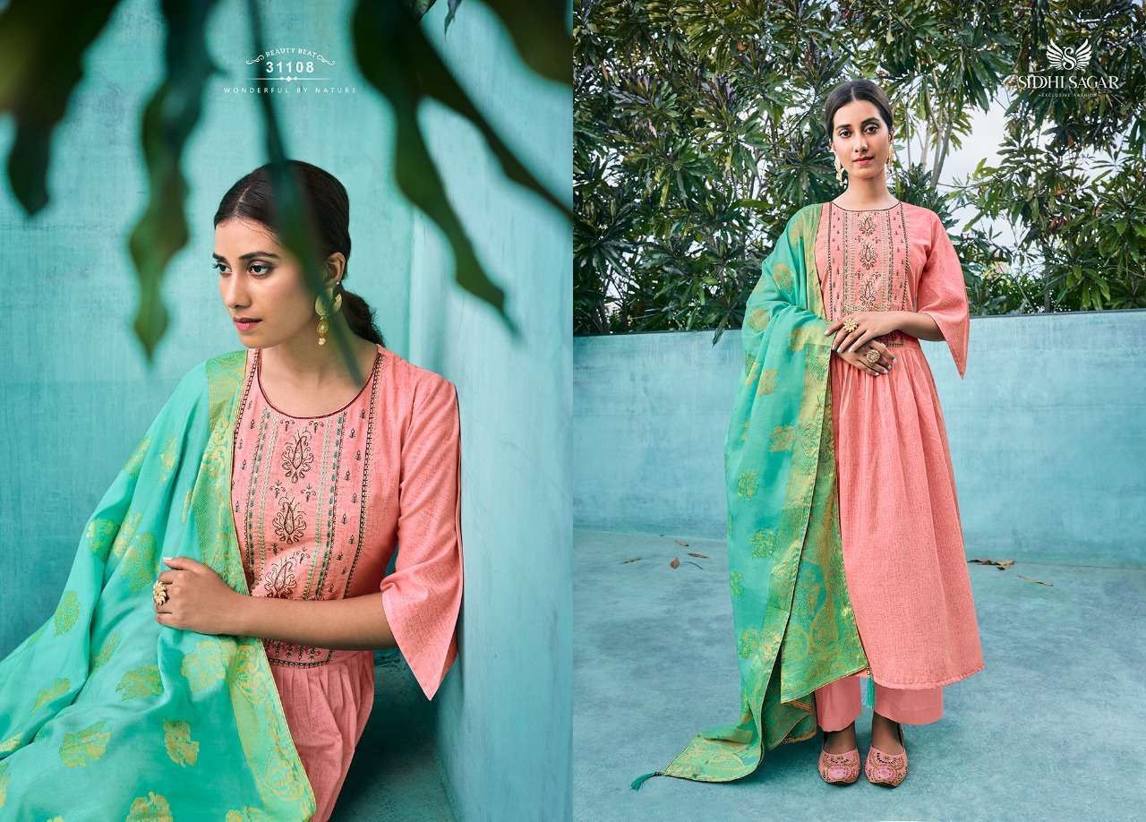 Siddhi Sagar Niramya Pure Cotton With Fancy Embroidery Work Dress Material Collection 07