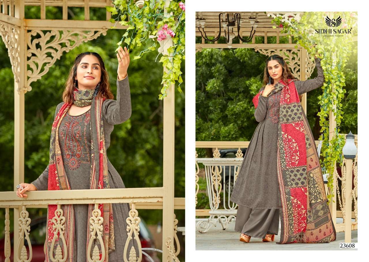 Siddhi Sagar Belle Pashmina Print With Fancy Embroidery Work Dress Material Collection 02