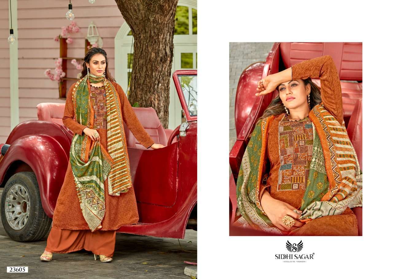 Siddhi Sagar Belle Pashmina Print With Fancy Embroidery Work Dress Material Collection 04