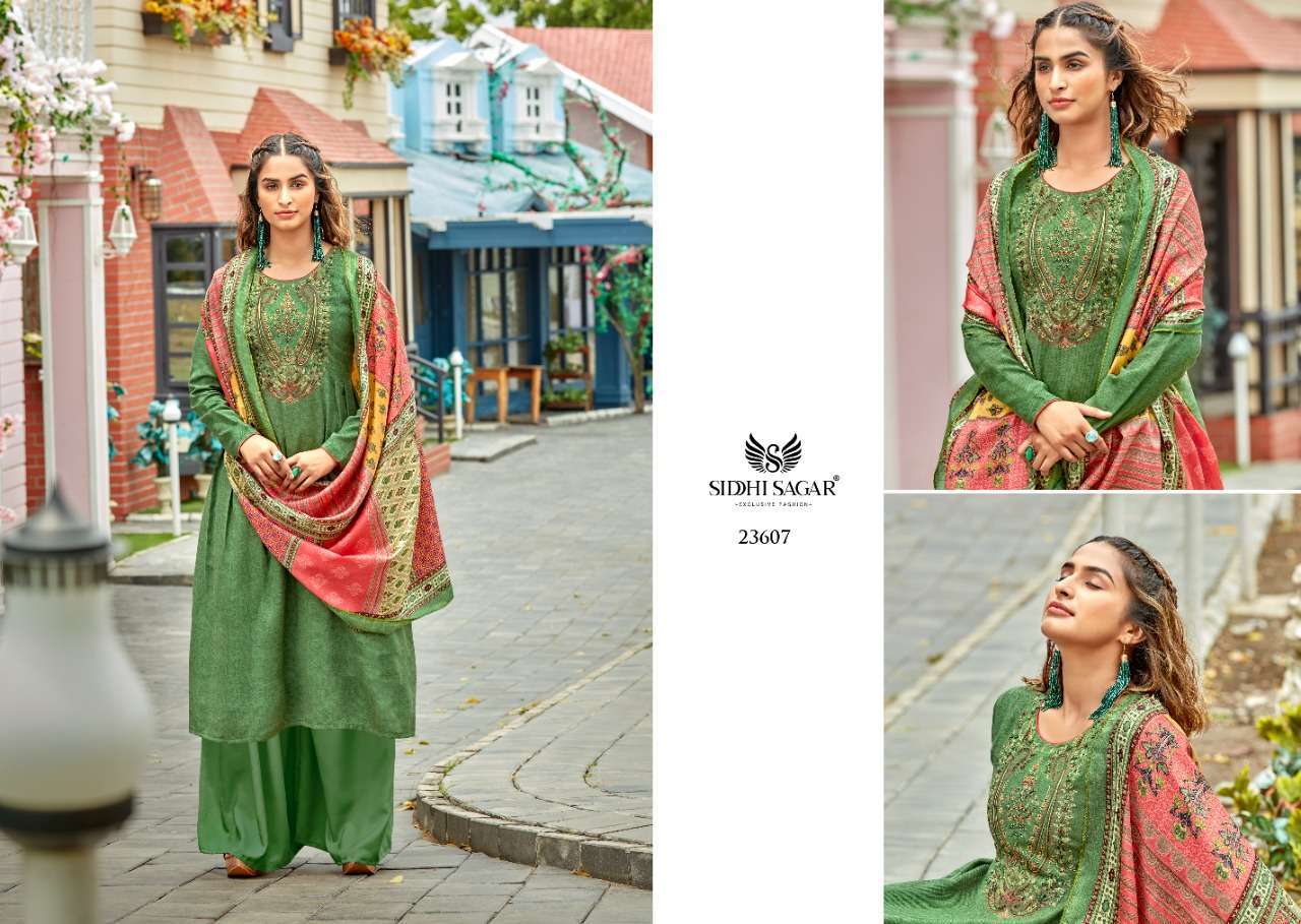 Siddhi Sagar Belle Pashmina Print With Fancy Embroidery Work Dress Material Collection 07