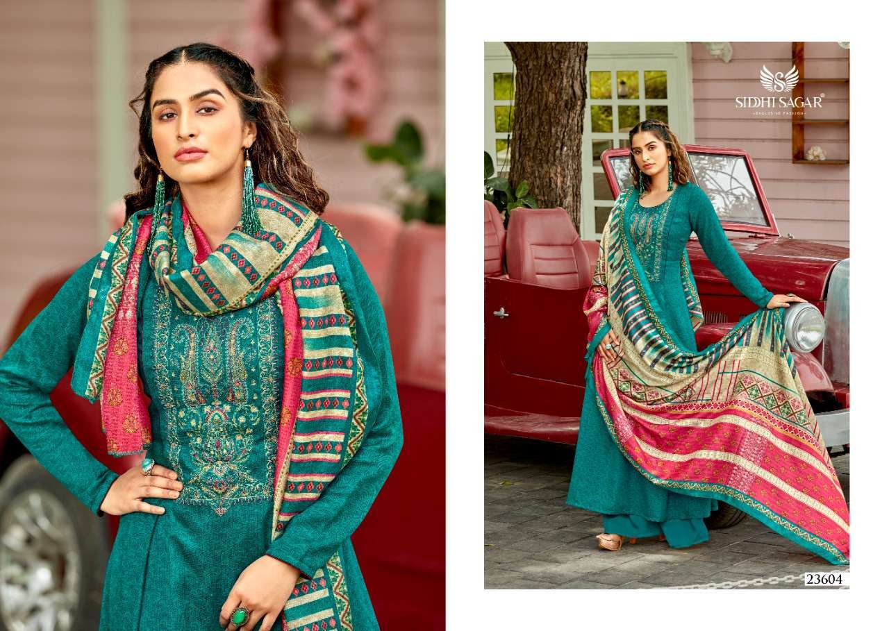 Siddhi Sagar Belle Pashmina Print With Fancy Embroidery Work Dress Material Collection 08