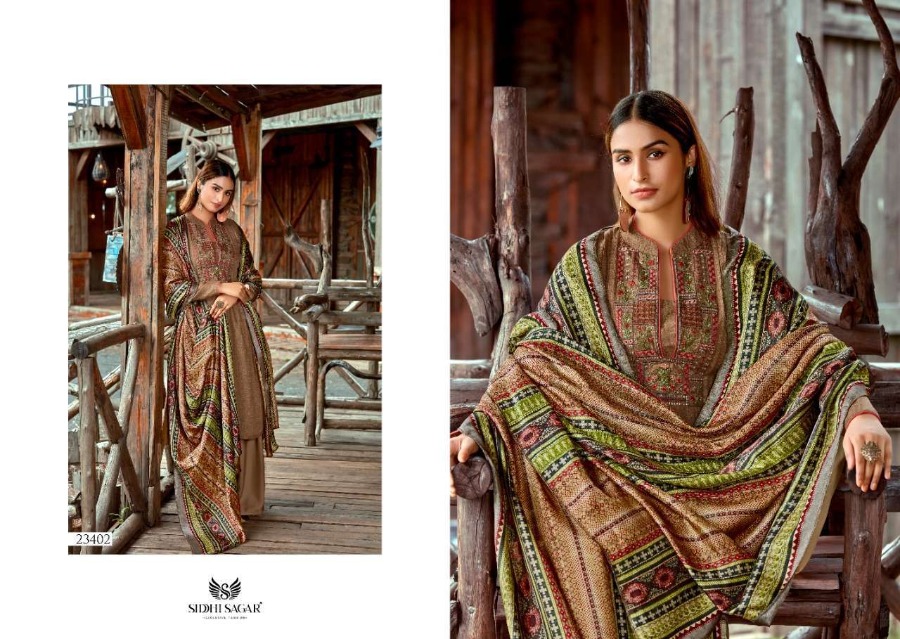 Siddhi Sagar Hansika Pashmina Print With Embroidery Work Dress Material Collection 04
