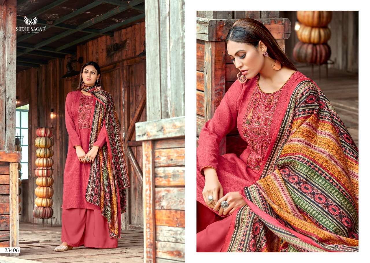 Siddhi Sagar Hansika Pashmina Print With Embroidery Work Dress Material Collection 05