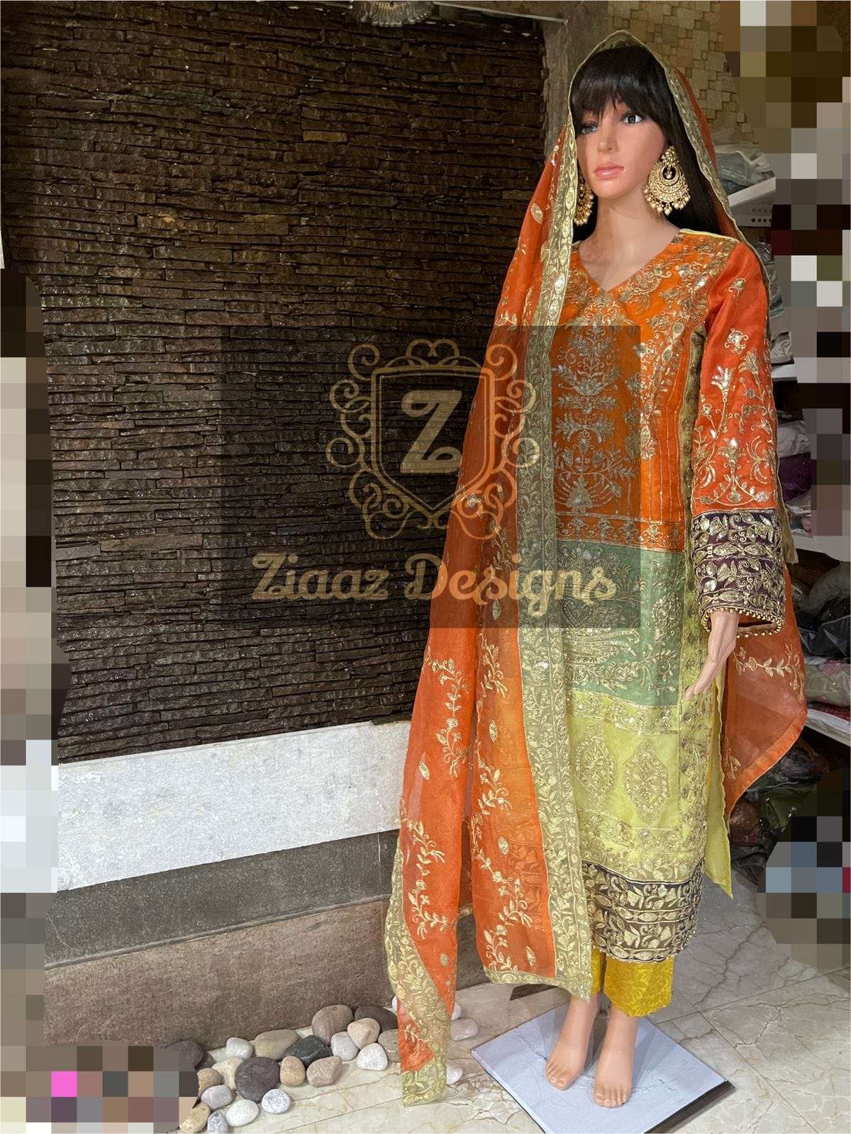 Ziaaz z series organza pakistani suit