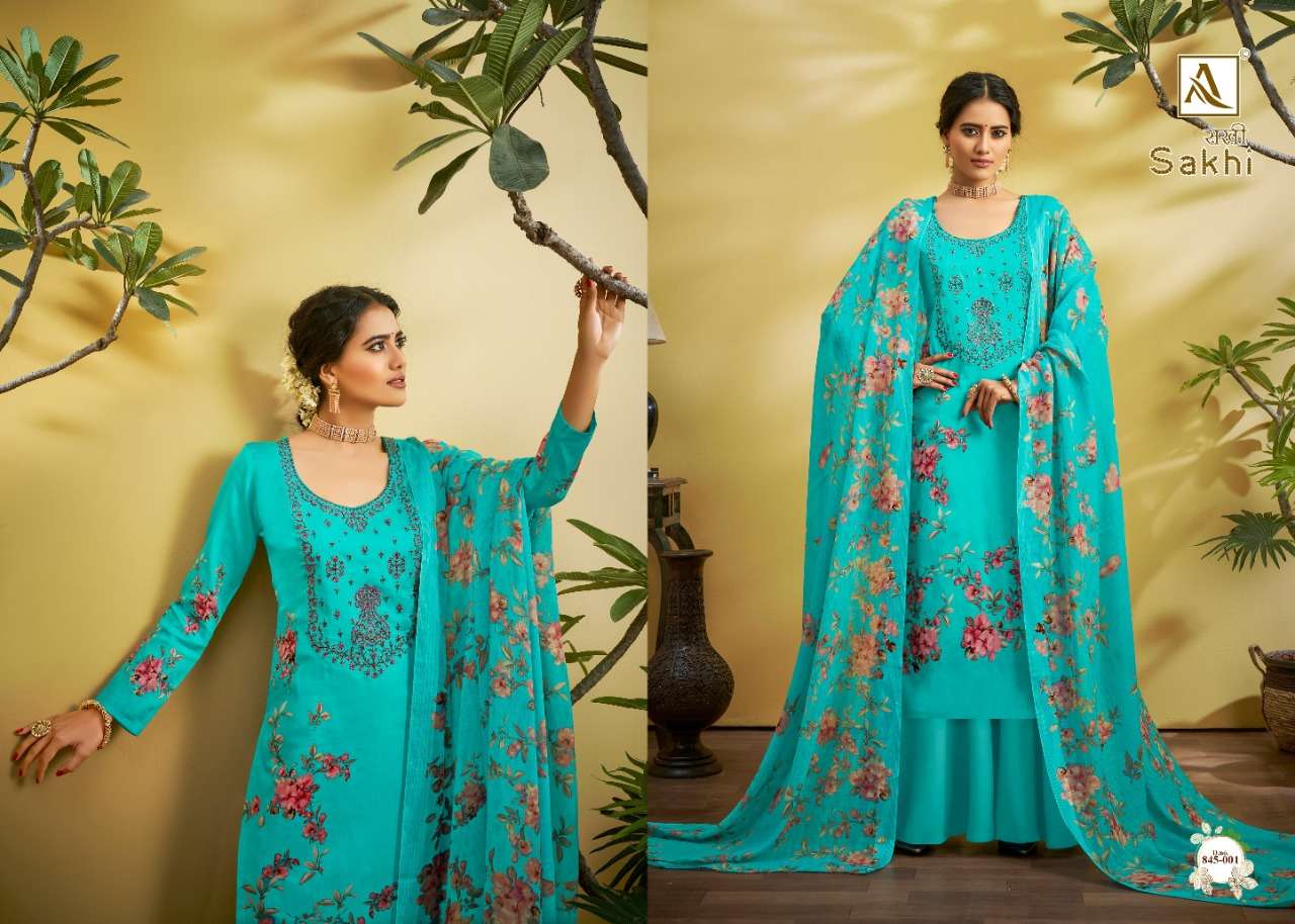 Alok Suits Sakhi Jam Digital print With Thread Embroidery work Dress ...