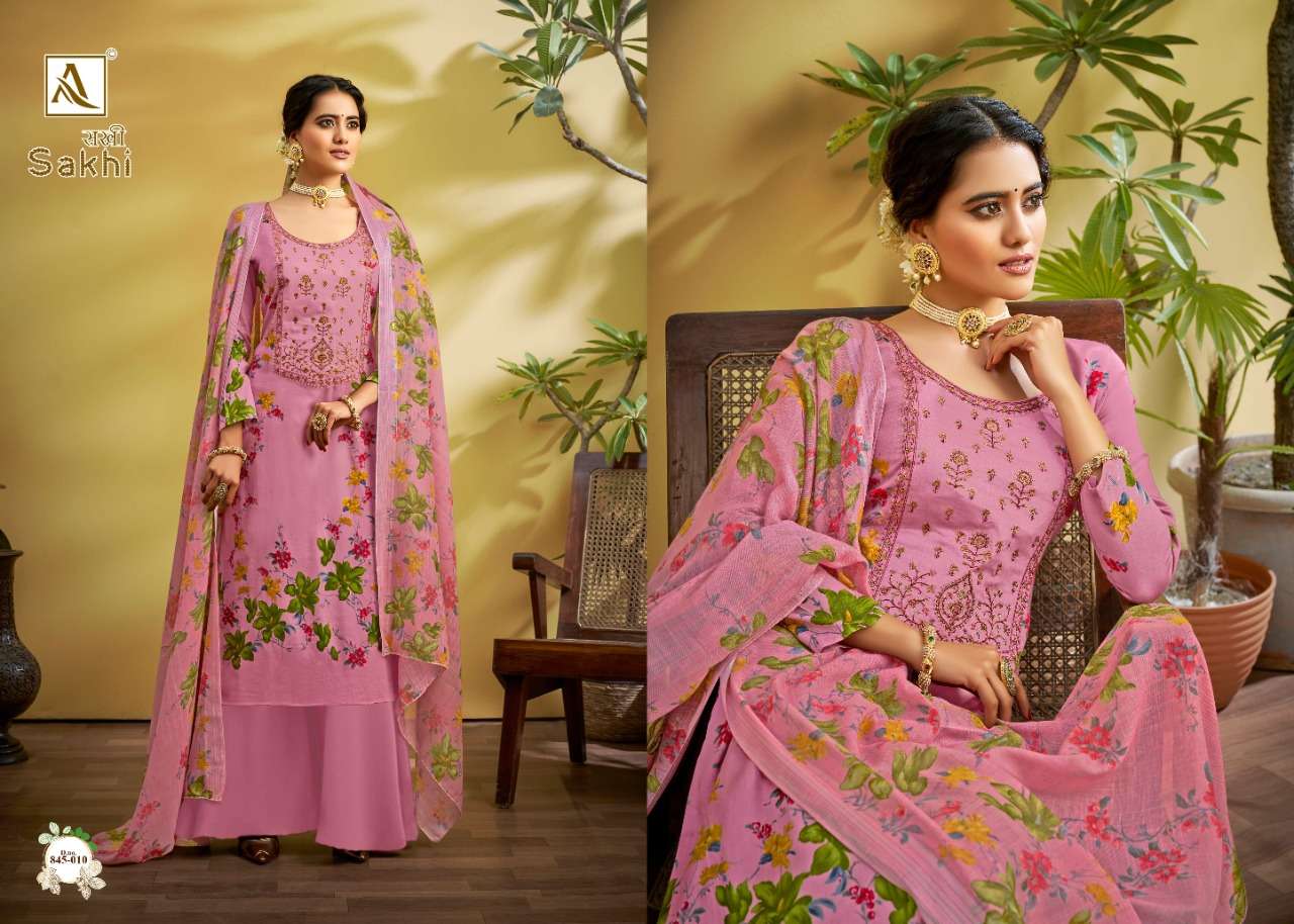 Alok Suits Sakhi Jam Digital print With Thread Embroidery work Dress ...