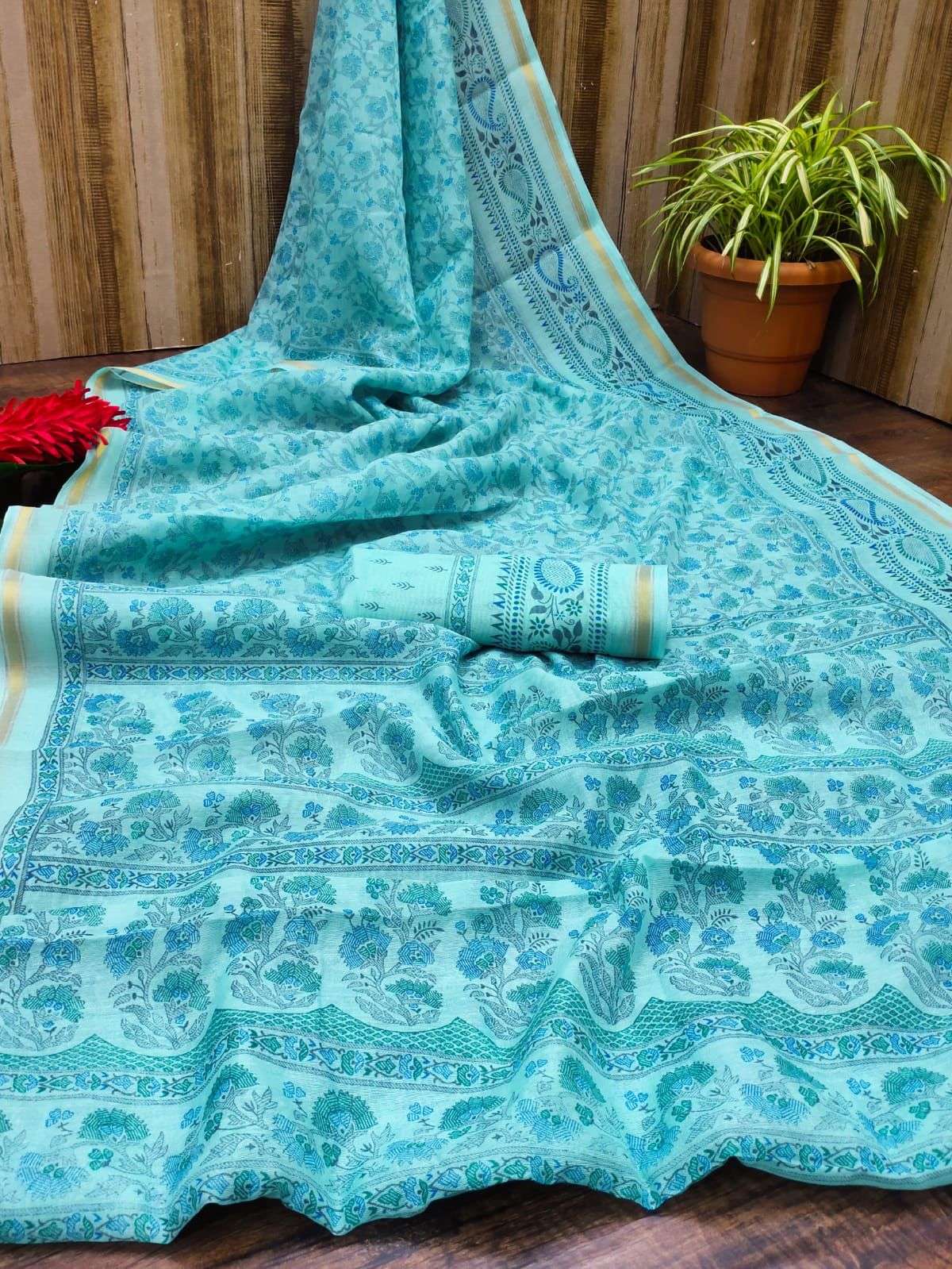 Cotton flex with printed saree collection