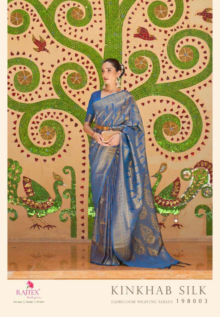 Rajtex Kinkhab Silk Designer Handloom Silk Weaving Sarees at Wholesale Rate