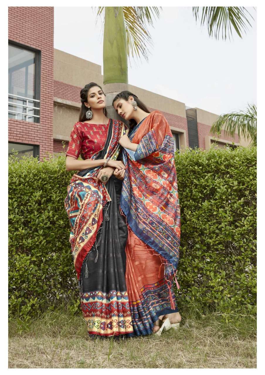 Apple sarees sushmaa vol 5 digital printed pure linen sarees at Wholesale Rate 