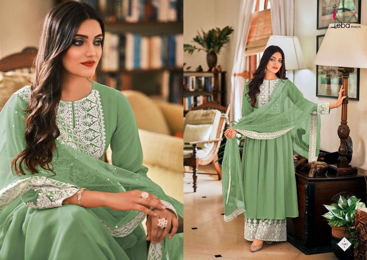 Eba lifestyle dil noor pure georgette with heavy embroidery work salwar kameez at wholesale Rate 