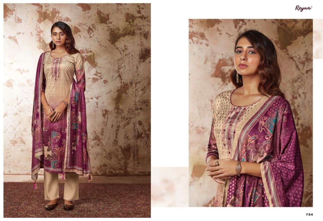 Ganga reyna maura digital Printed velvet with handwork dress material at wholesale Rate 