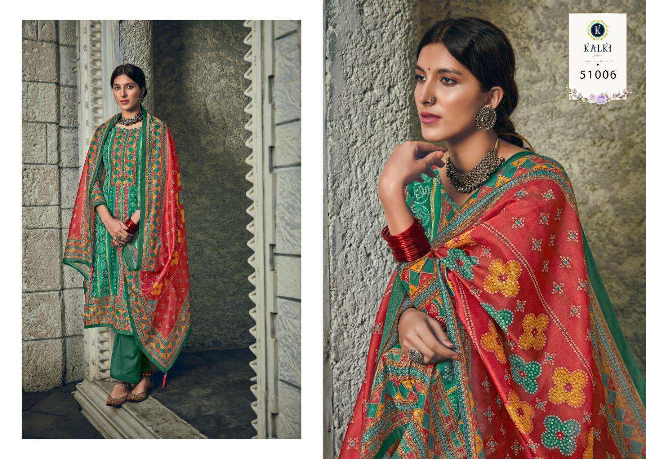 Kalki fashion akansha digital Printed royal silk dress material at wholesale Rate 