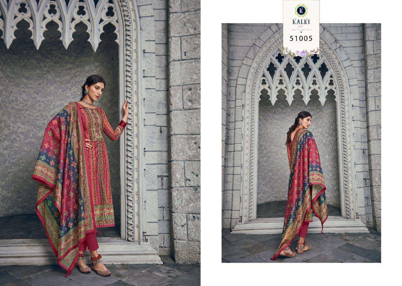 Kalki fashion akansha digital Printed royal silk dress material at wholesale Rate 