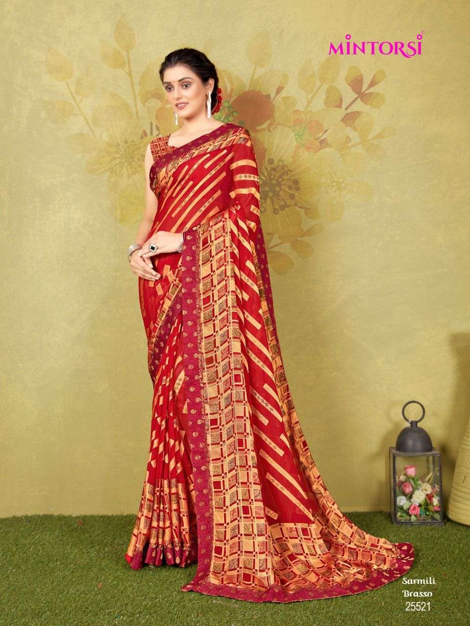 Mintosi sarmili brasso with printed party wear saree collection
