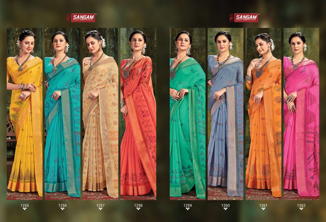 Sangam print Graceful vol 2 cotton saree collection