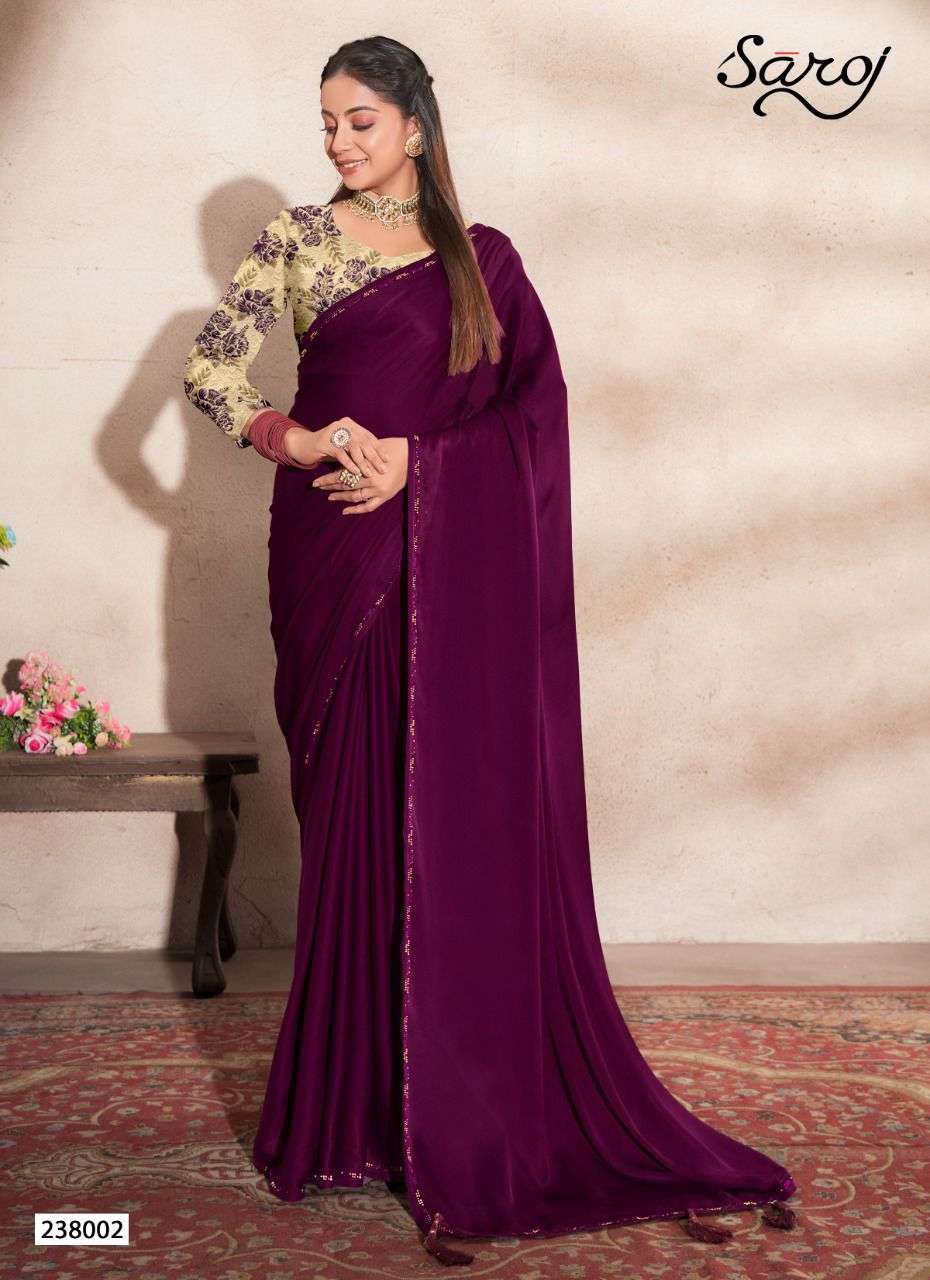 Saroj julliet silk satin georgette sarees collection at Wholesale Rate 
