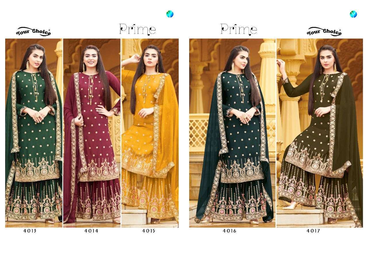 Your choice prime designer dola silk with heavy embroidery work dress material collection surat 