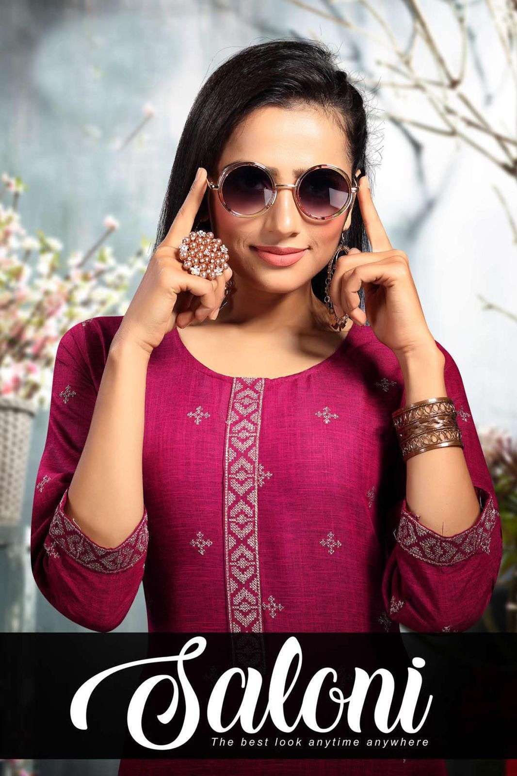 Trendy saloni two tone rayon with work readymade kurtis with pants at wholesale Rate 