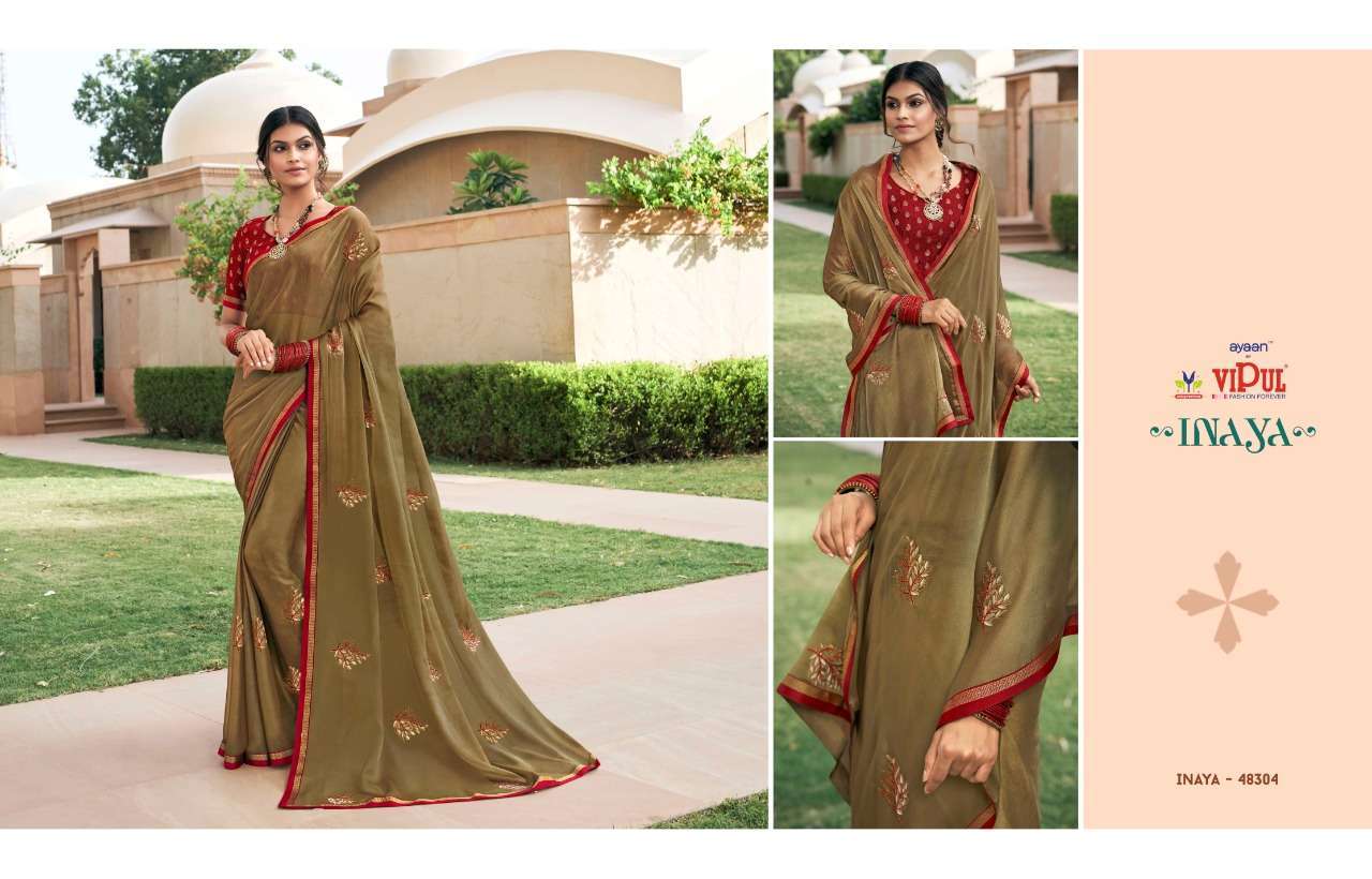 Vipul fashion inaya chiffon designer sarees collection surat 