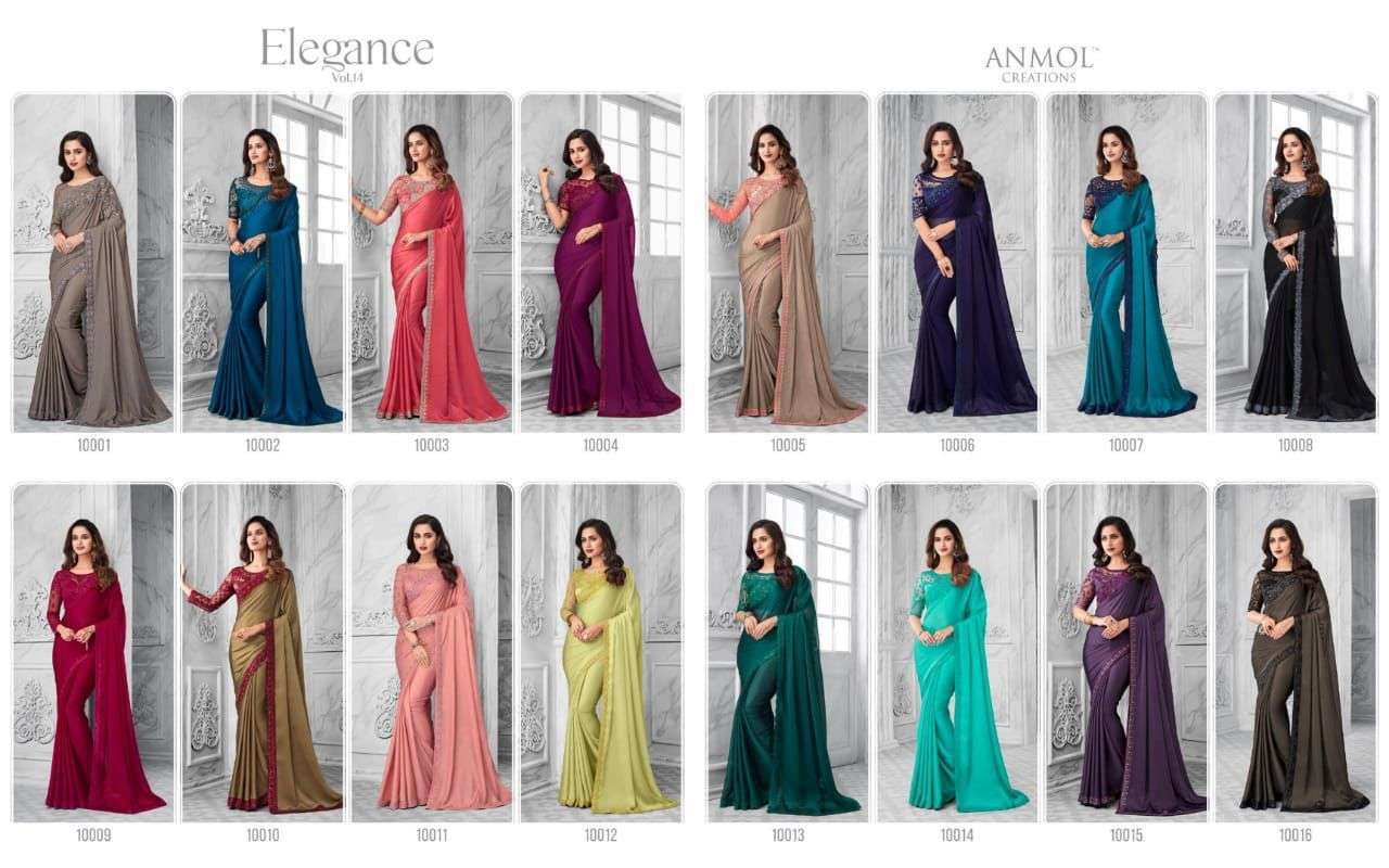 Anmol Creation Elegance Vol 14 10001 To 10016 Series Designer sarees ...