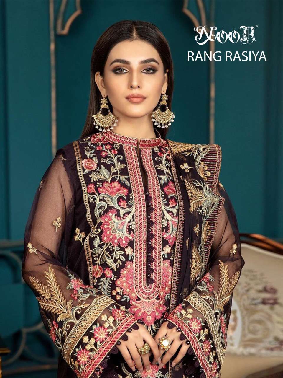 Noor Rang Rasiya Georgette with heavy embroidery work dress material ...