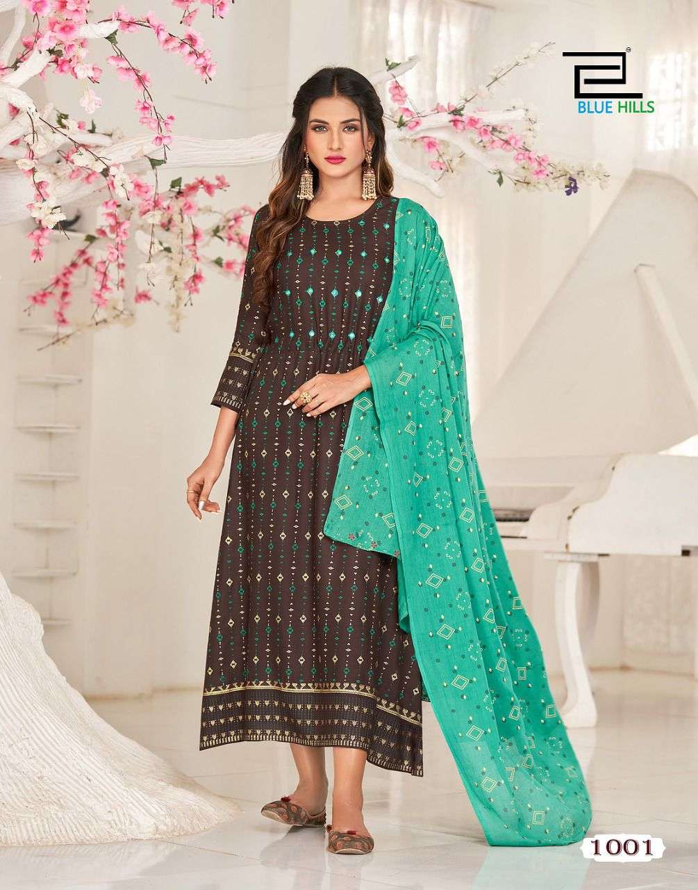 Blue Hills Tradition VOl 1 Rayon With Fancy Kurti With Dupatta Collection