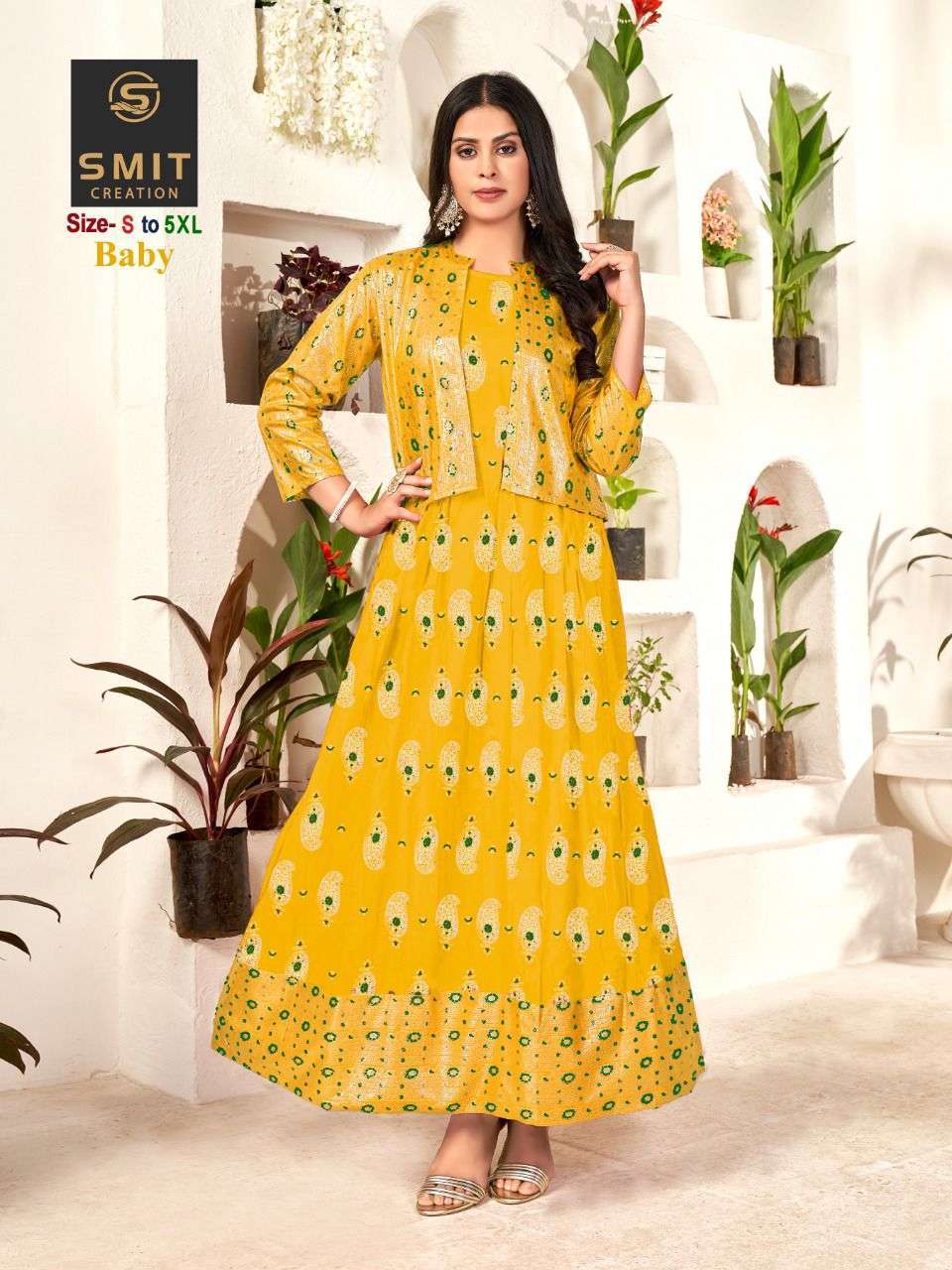 Poonam Designer Baby Rayon Long Gown With jacket Collection