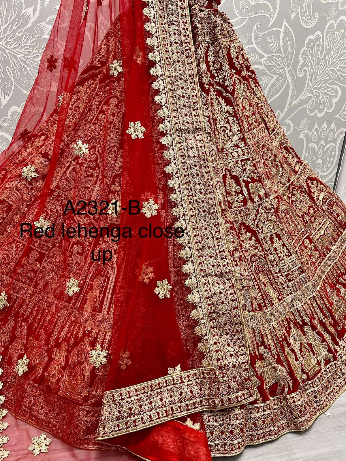 Velvet Zari , Dori , Diamond Work Designer Bridal Wear Lehenga Choli ...