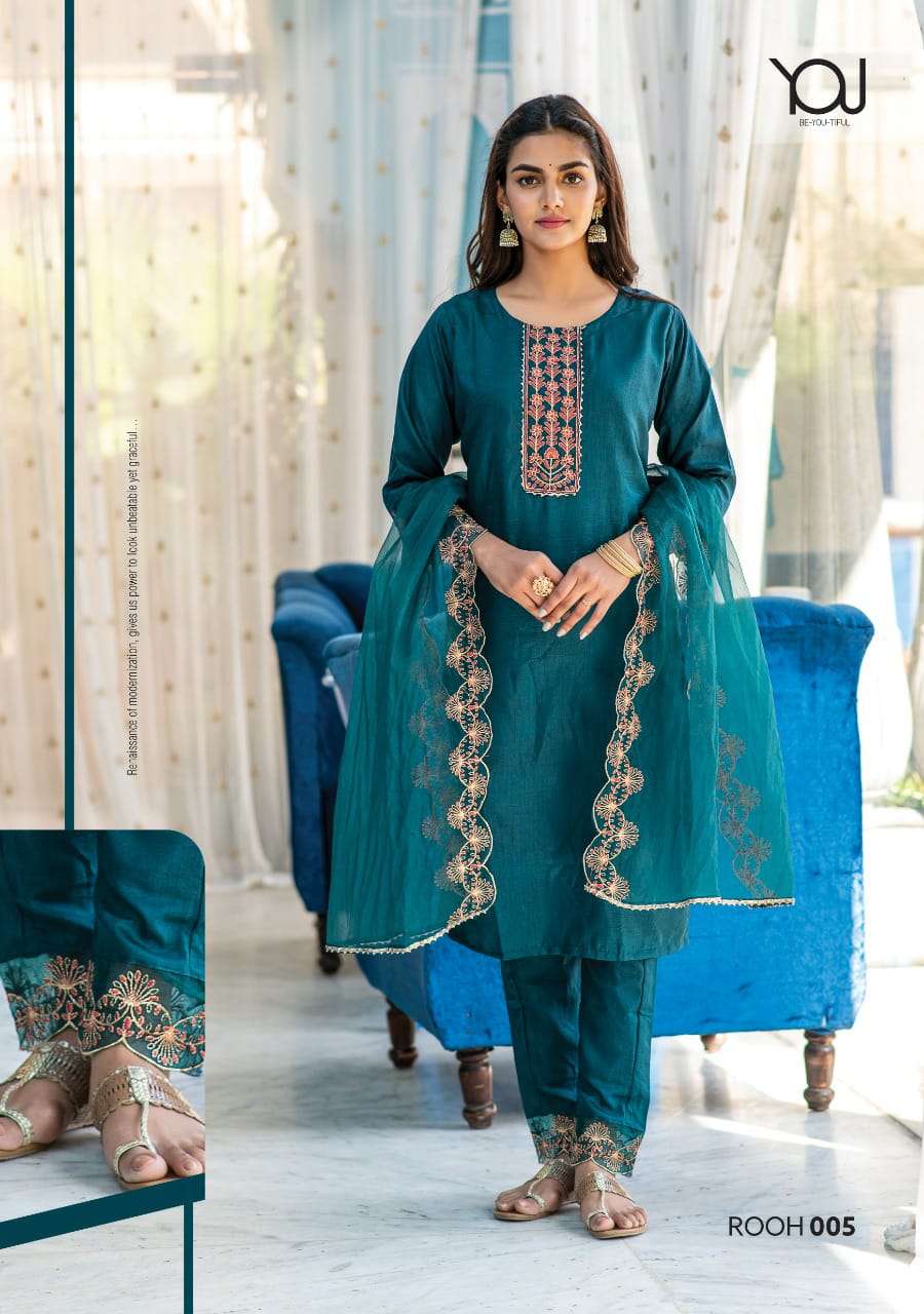 Wanna Rooh Dola Silk With Fancy Work Readymade Suit Collection