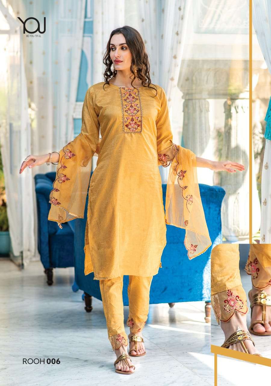 Wanna Rooh Dola Silk With Fancy Work Readymade Suit Collection