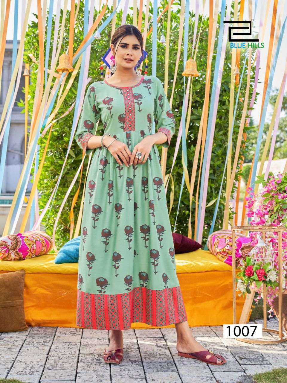 Blue Hills Khwaab Vol 3 Rayon With Printed Long Gown Kurti Collection