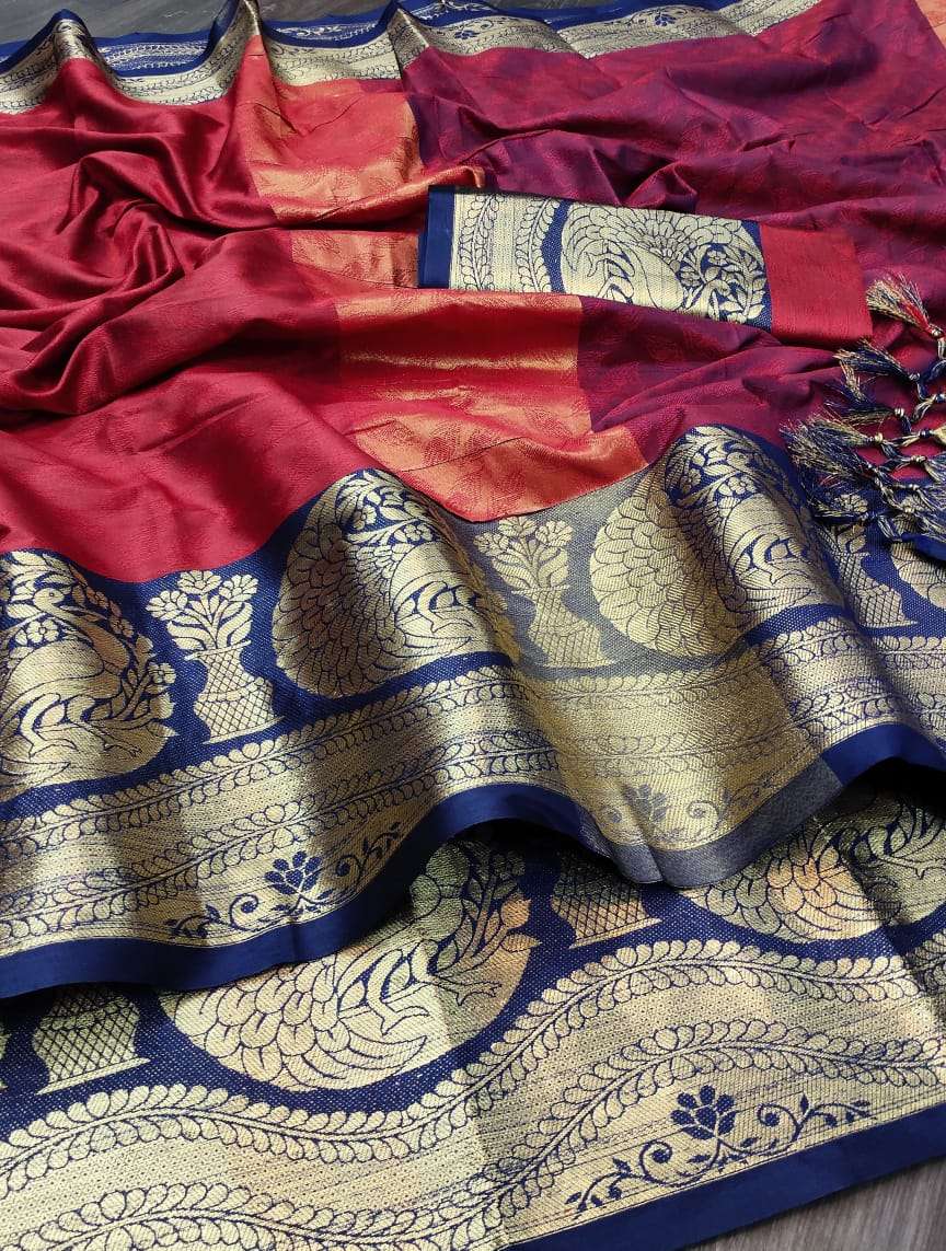 Silk with Kalgi Peacock Design Saree collection at wholesale rate