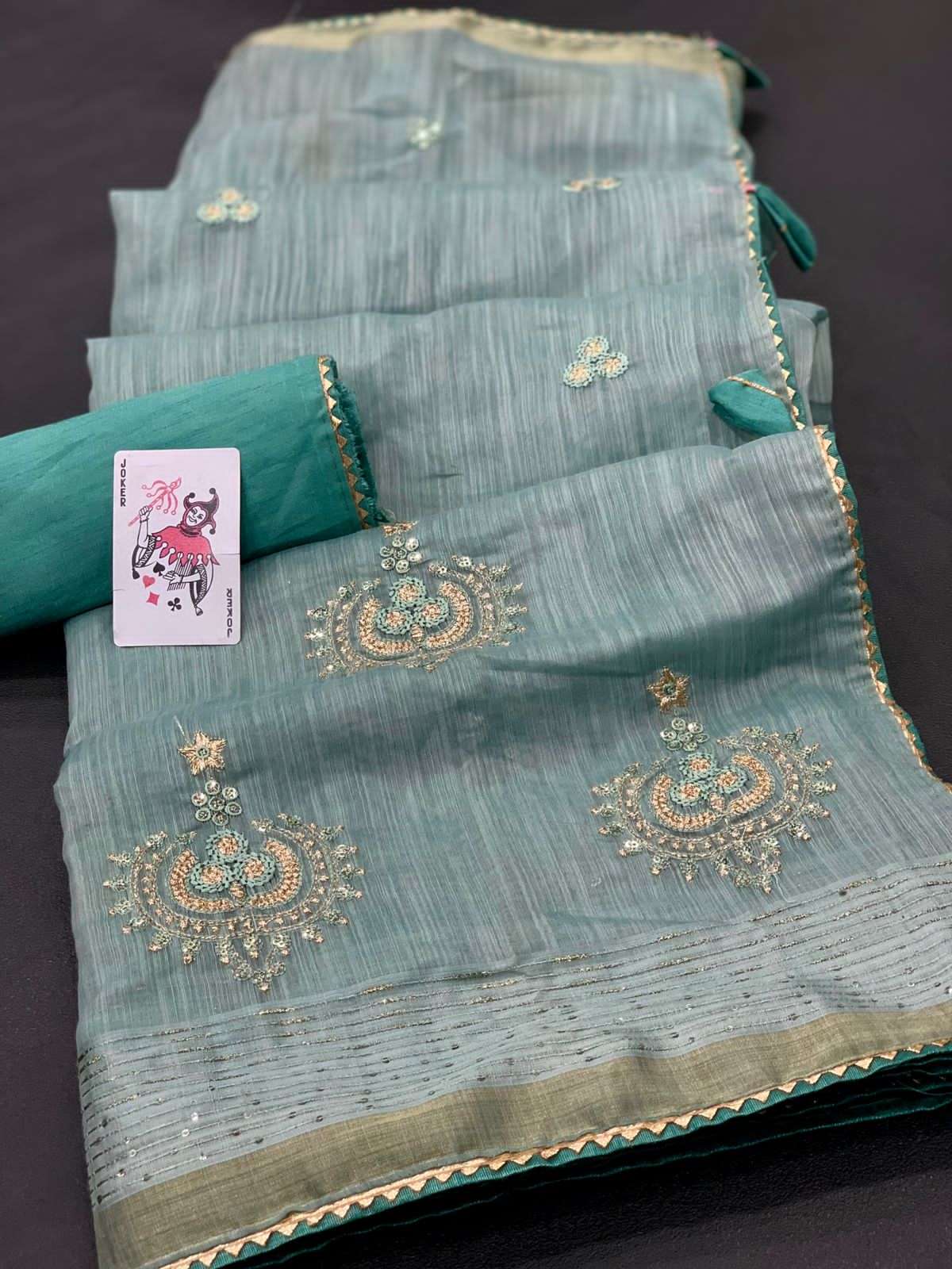 Cotton With fancy Work Saree collection at wholesale rate