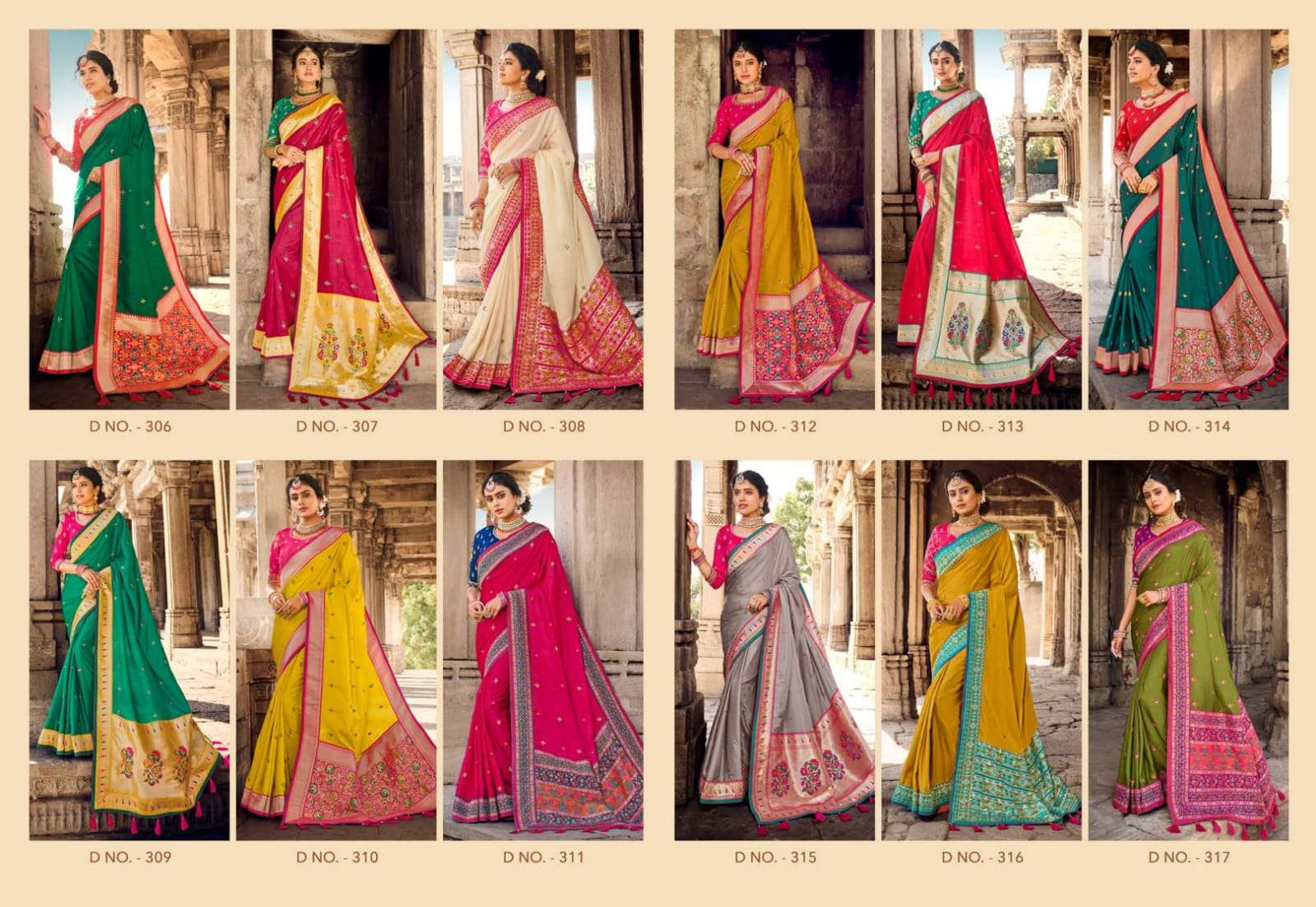 Gajraj 300 Series Pure Silk With Designe Blouse Wedding Wear Designer ...