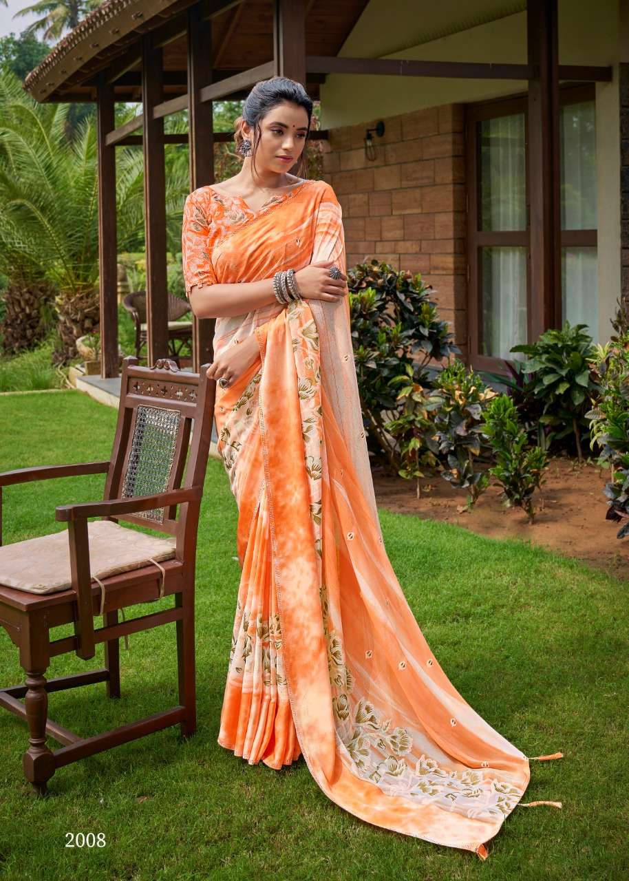 Lt Fabrics Kashvi Creation Gulnaaz Georgette with foil print saree ...