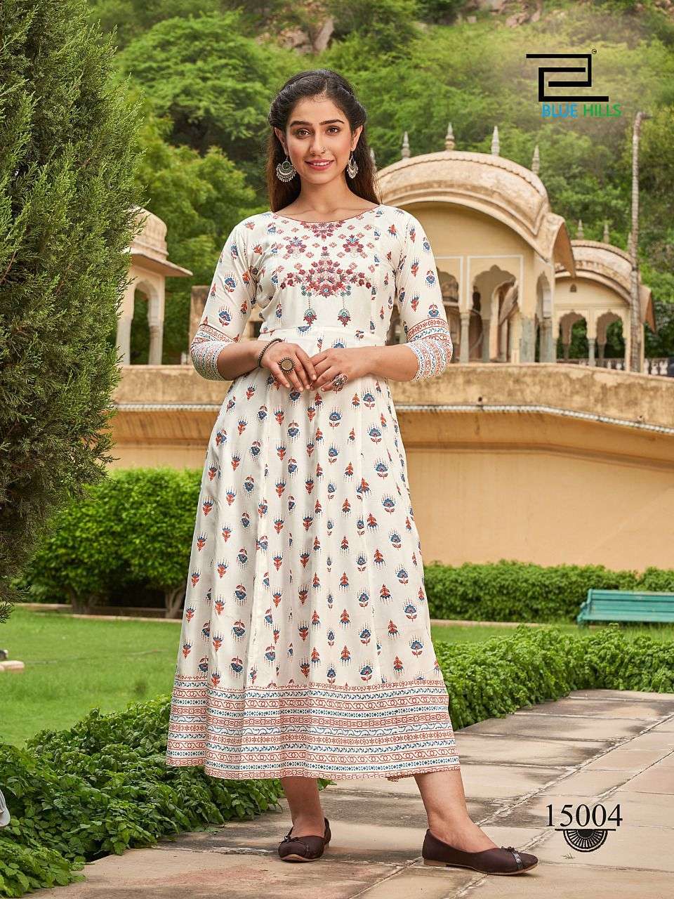 Blue Hills UP To Date Vol 15 Rayon With fancy Anarkali Long Kurti ...