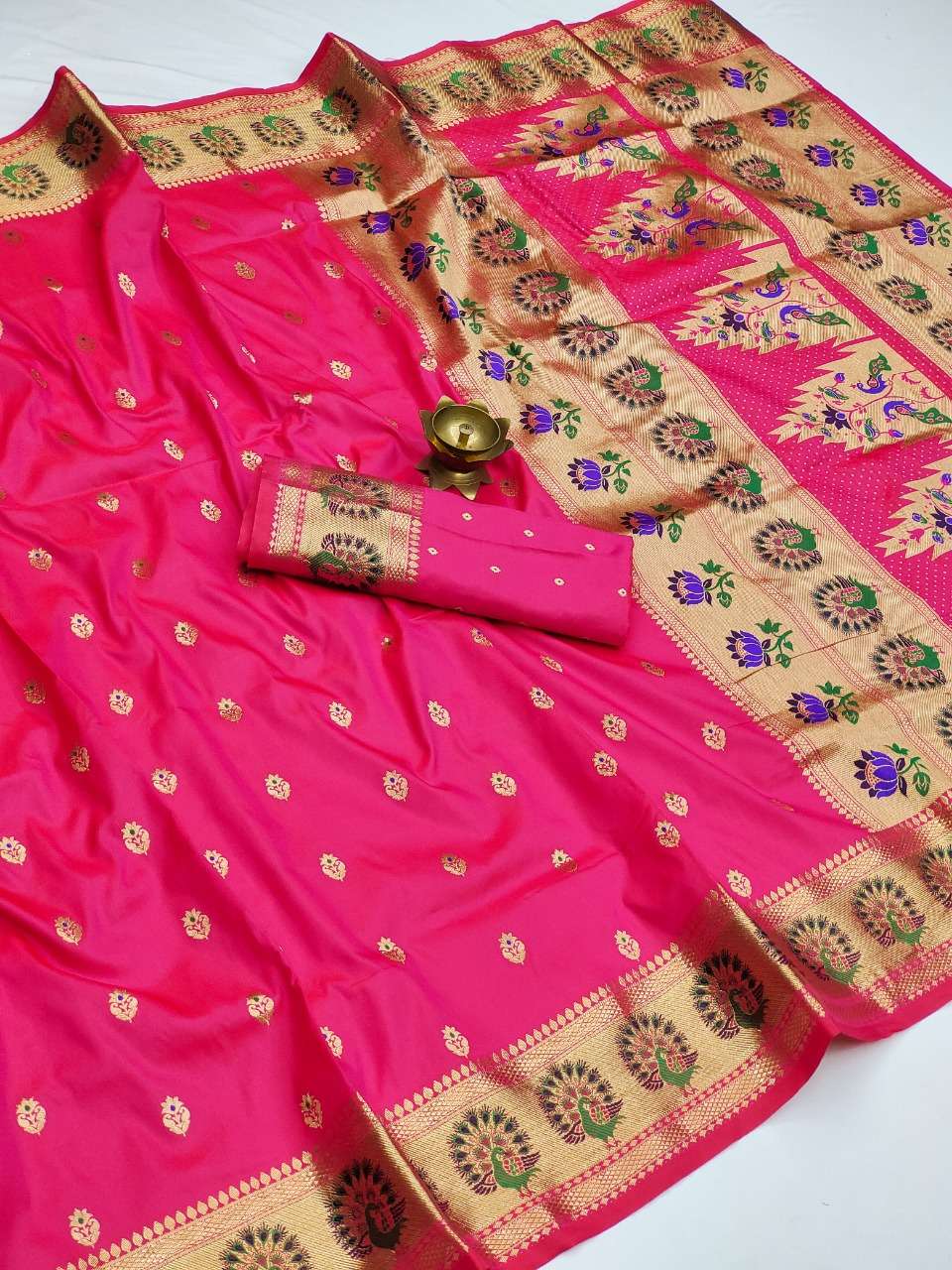 LATEST LAUNCH OF PAITHANI SILK WITH FINNEST WEAVING AND LOVELY TEXTURE ...