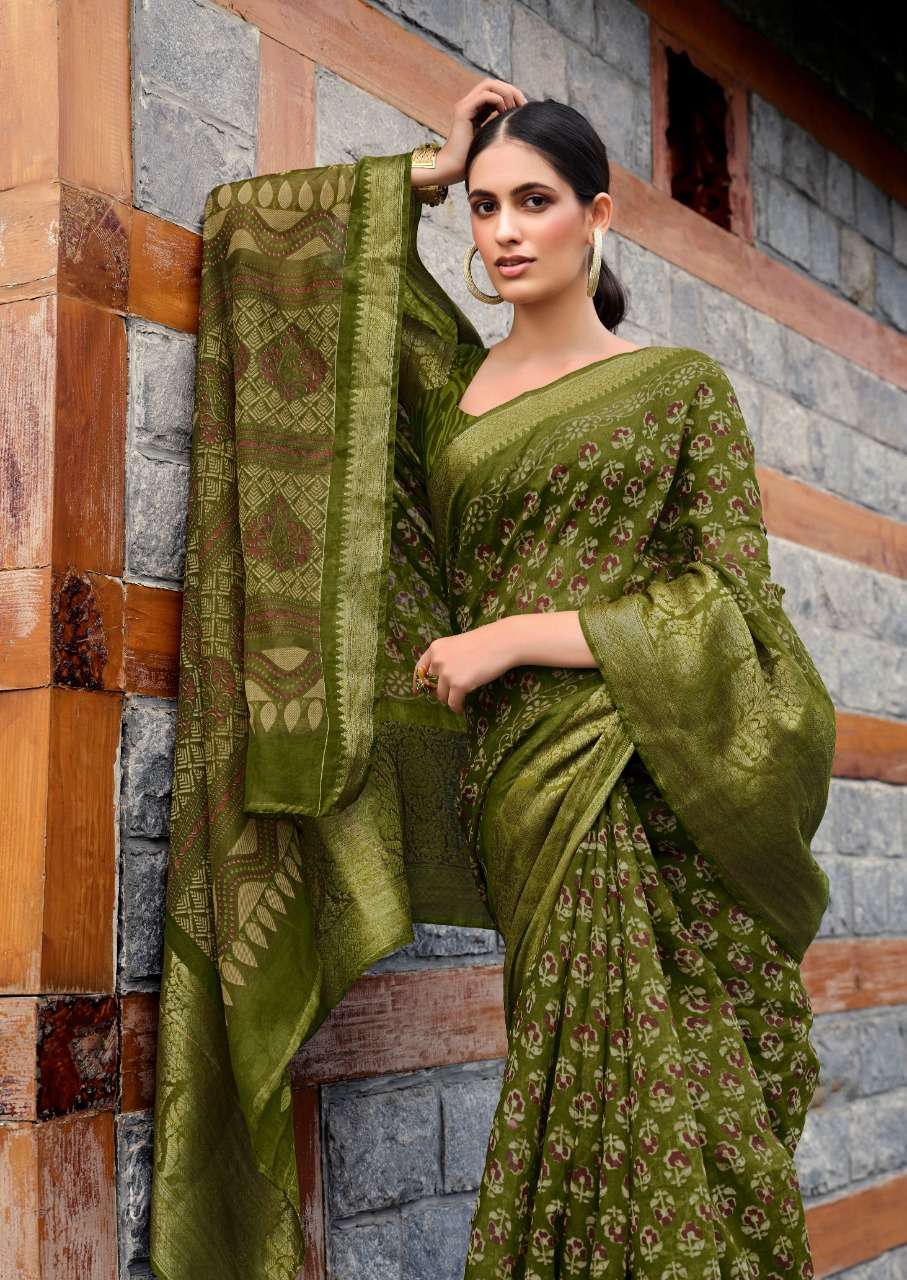 Sr Sarees The Meera Linen With fancy Printed Regular Wear Saree ...