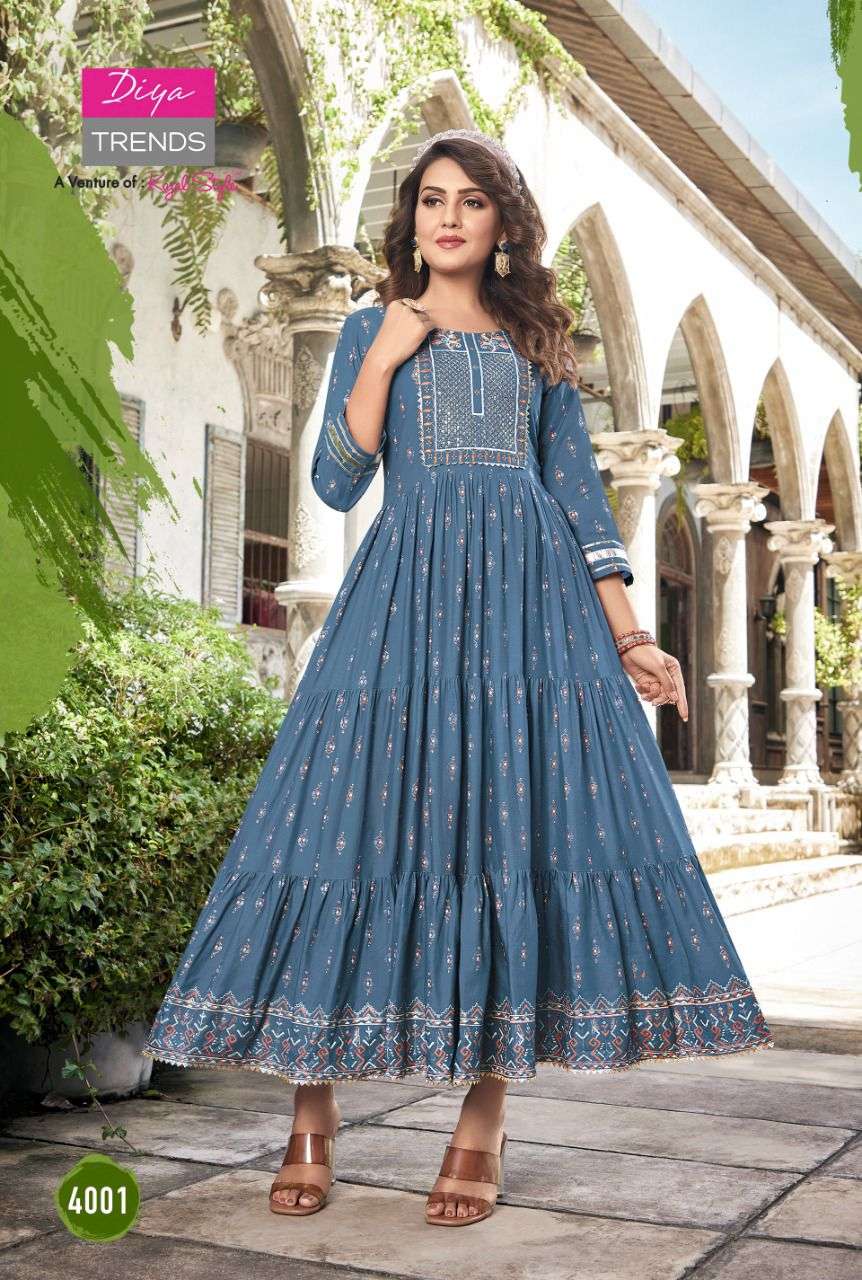 Diya Trends Groom vol 4 Rayon With Embroidery work Gown Style Long ...