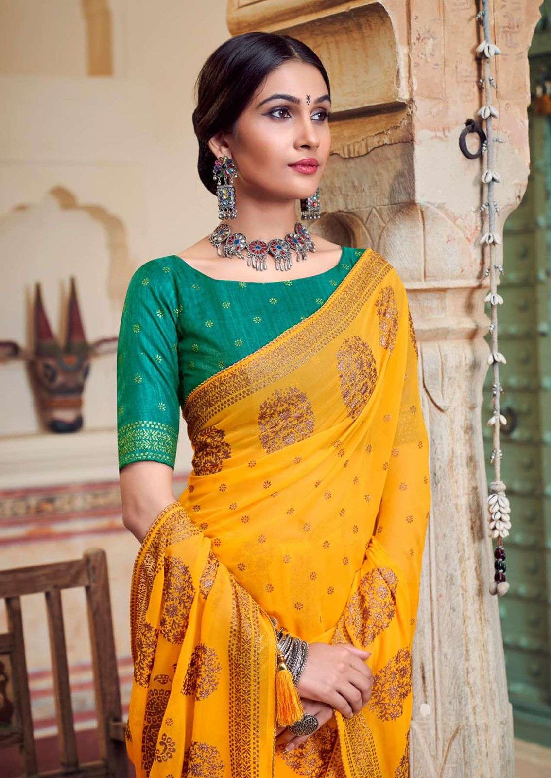 Lt fabrics Kashvi Creation Nadia Georgette with fancy work Saree ...