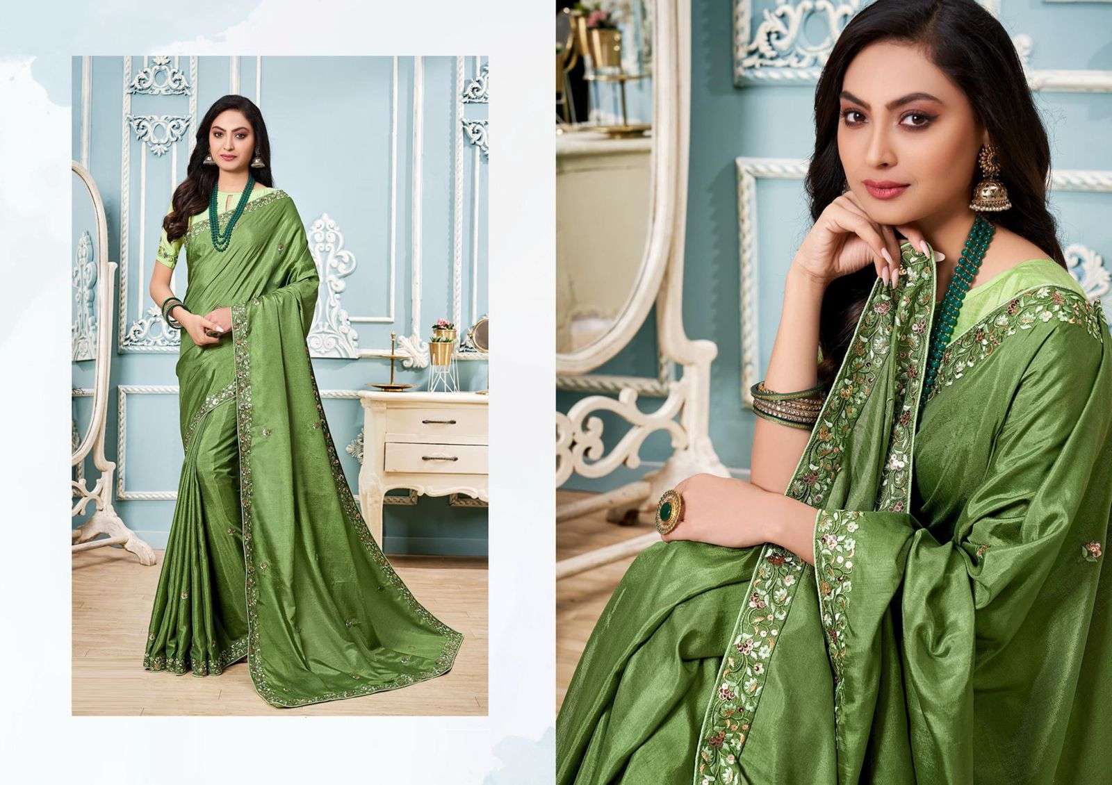 VICHITRA SILK SAREE WITH EMBROIDERY HOT LATEST COLLECTION OF SAREES AT ...