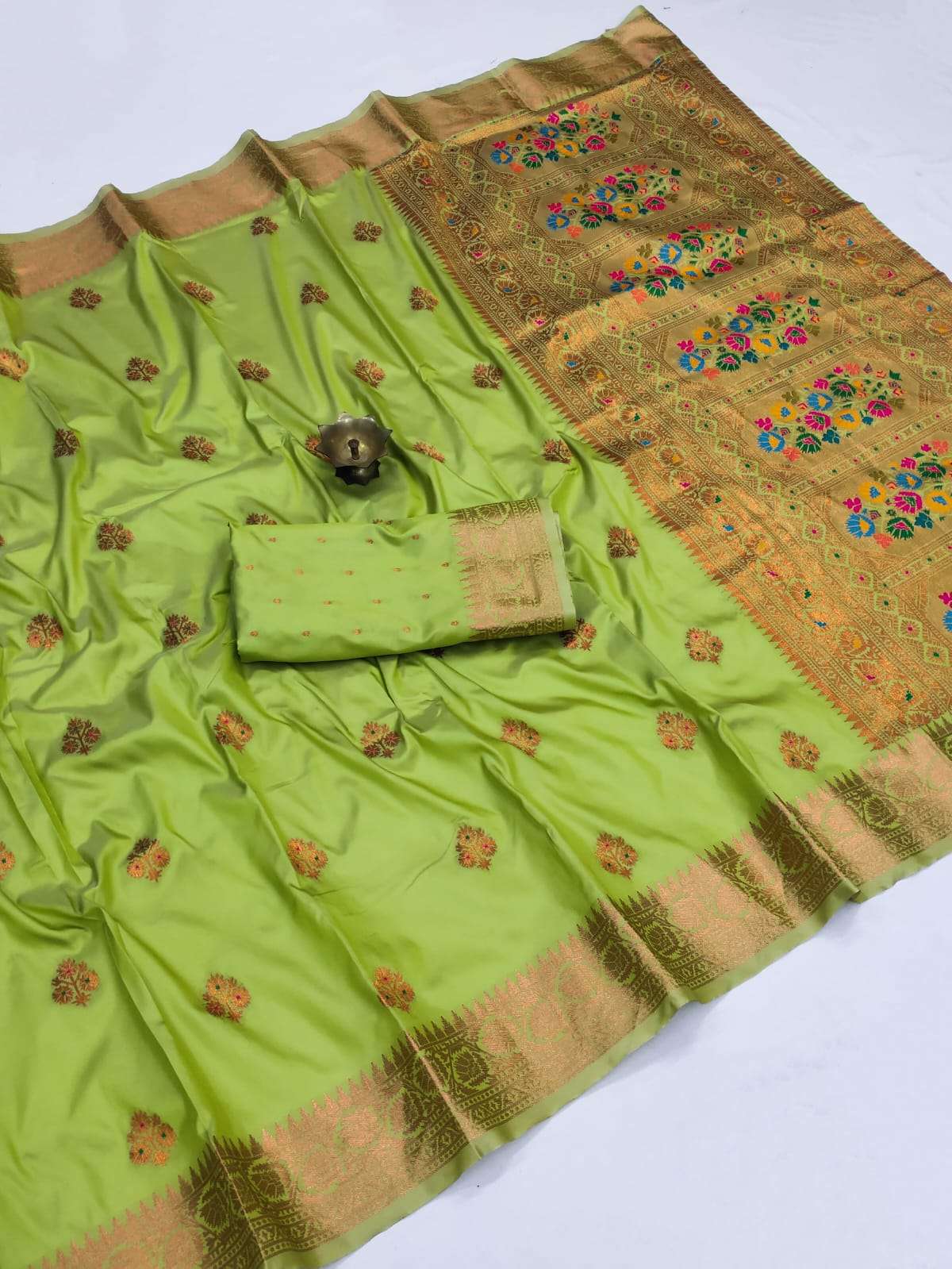 EXCLUSIVE PAITHANI SILK WITH COPPER ZARI SAREES COLLECTION AT WHOLESALE ...