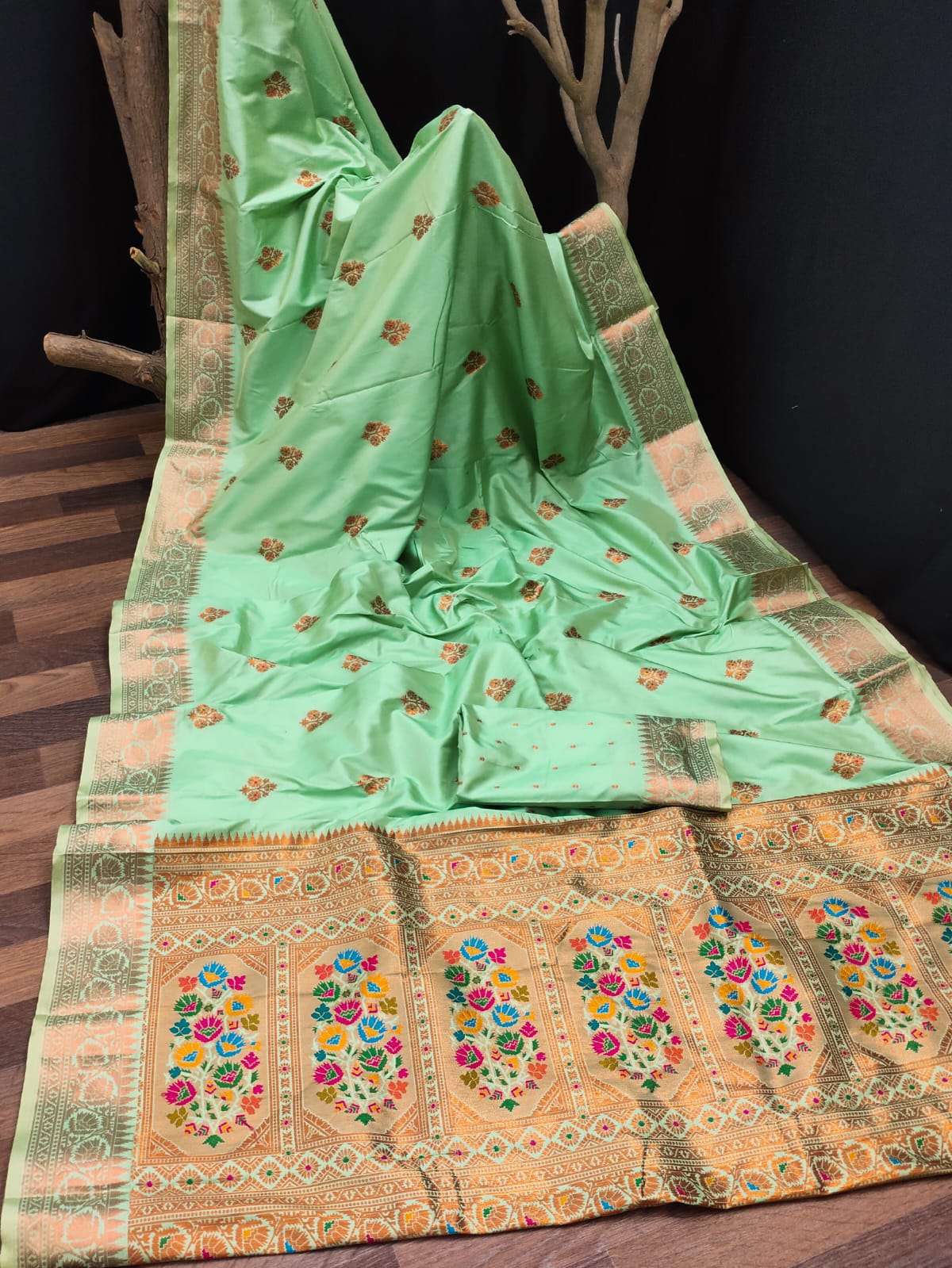 EXCLUSIVE PAITHANI SILK WITH COPPER ZARI SAREES COLLECTION AT WHOLESALE ...